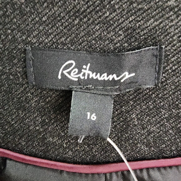 Reitmans Charcoal Grey Waterfall Blazer Size 16 - Picture 7 of 9